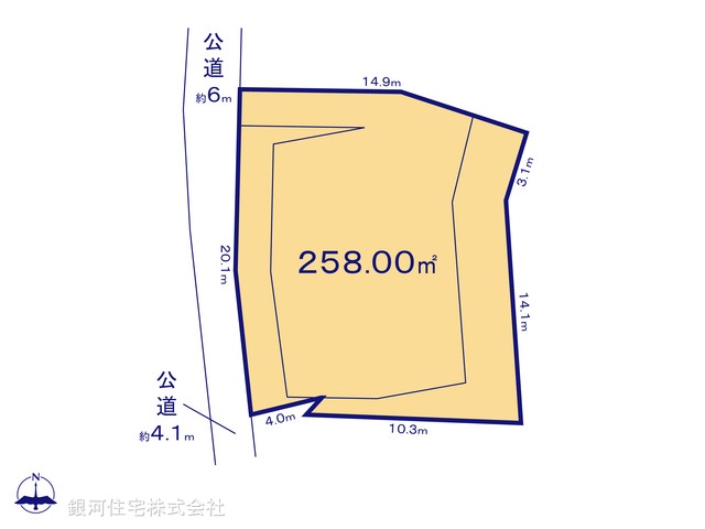 G00318164 神奈川県横須賀市公郷町６丁目 土地 380万円【区画図】