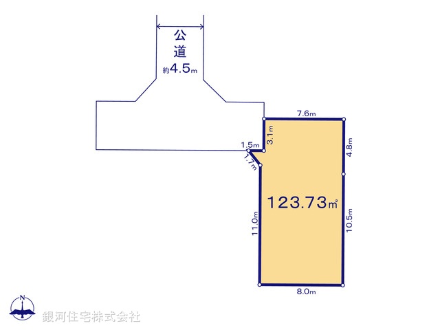 G00360190 神奈川県厚木市妻田南１丁目 土地 2530万円【区画図】