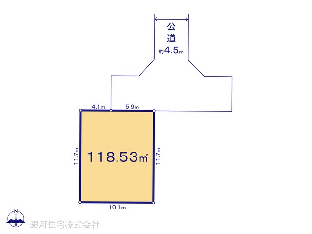 G00360191 神奈川県厚木市妻田南１丁目 土地 2510万円【区画図】