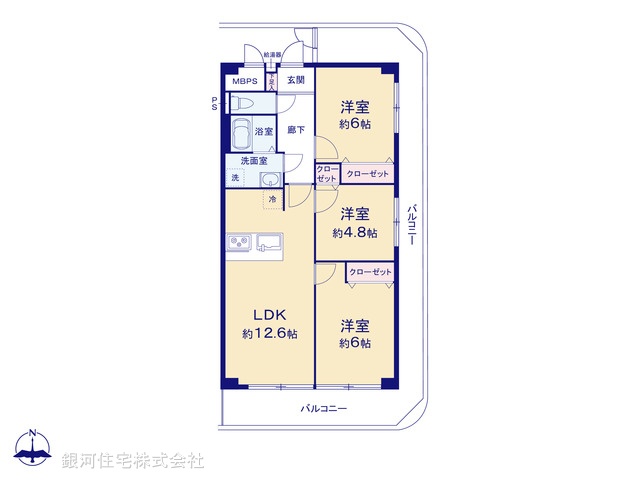 G00361396 埼玉県川越市中台１丁目 中古マンション 1380万円【間取図】