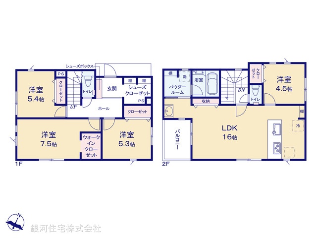 G00364565 神奈川県愛甲郡愛川町中津 新築一戸建て 2880万円【間取図】