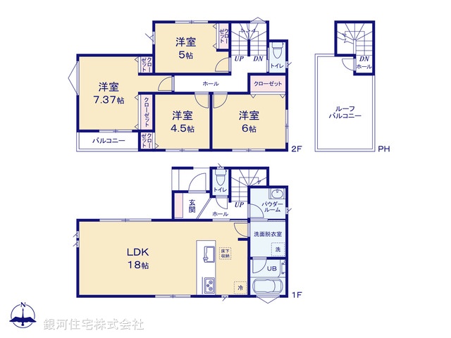G00365786 神奈川県横浜市中区本牧元町 新築一戸建て 5480万円【間取図】