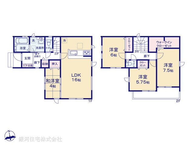 G00366868 埼玉県上尾市大字瓦葺 新築一戸建て 3299万円【間取図】