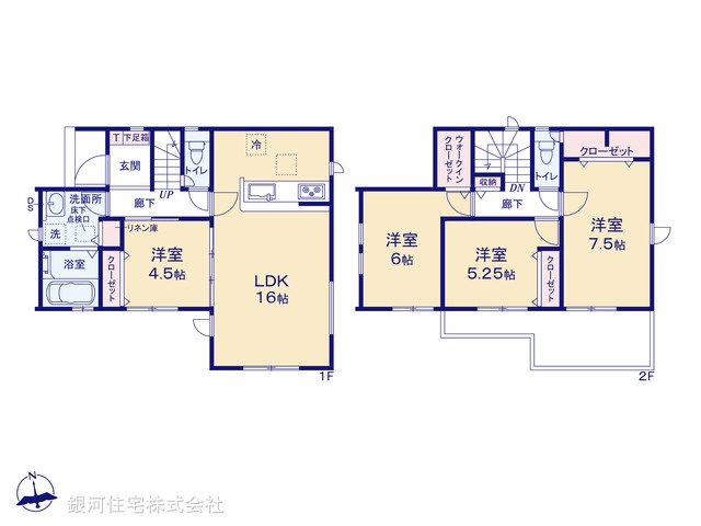 G00366873 埼玉県上尾市大字瓦葺 新築一戸建て 3399万円【間取図】