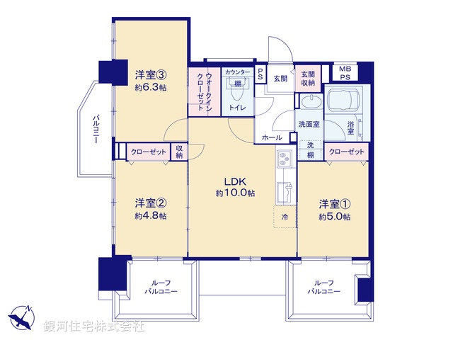 G00366943 千葉県千葉市花見川区幕張本郷３丁目 中古マンション 2999万円【間取図】