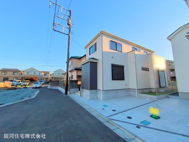 G00368208 千葉県船橋市三山６丁目 新築一戸建て 2890万円 土地面積107.74m² (約32.59坪) 建物面積97.71m² (約29.55坪) 間取り４ＬＤＫ 築年月2024年10月(築１年以内)【外観13】