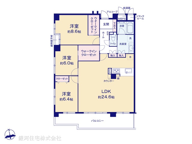 G00368288 神奈川県川崎市宮前区有馬１丁目 中古マンション 6999万円【間取図】