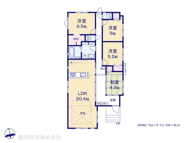 G00368616 千葉県市川市国分７丁目 新築一戸建て 5390万円【間取図】