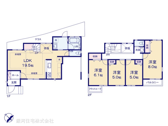 G00368986 神奈川県横浜市鶴見区上末吉４丁目 新築一戸建て 5880万円【間取図】