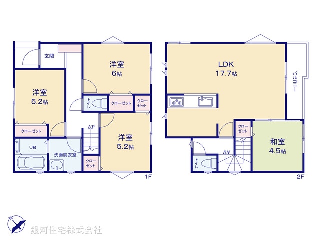G00369475 神奈川県川崎市宮前区南平台 新築一戸建て 4780万円【間取図】