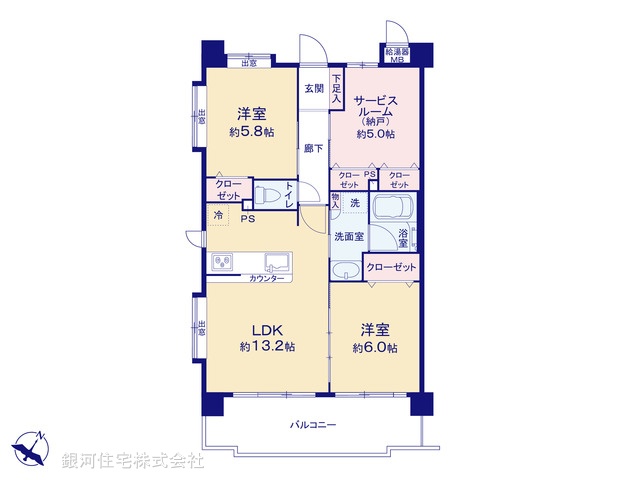 G00369685 埼玉県川口市朝日４丁目 中古マンション 3199万円【間取図】