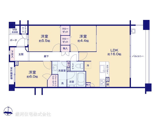 G00369696 神奈川県平塚市袖ヶ浜 中古マンション 3899万円【間取図】