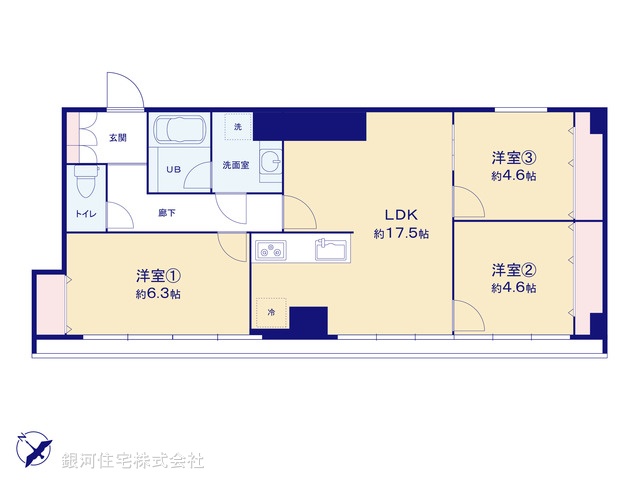 G00369990 東京都台東区根岸４丁目 中古マンション 4899万円【間取図】