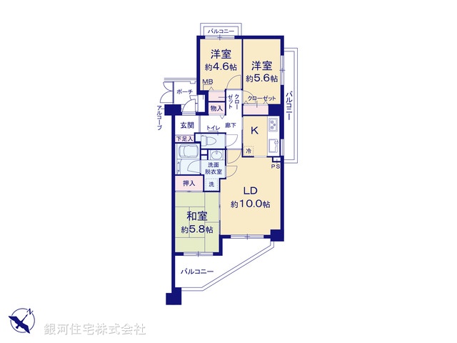 G00370034 埼玉県上尾市宮本町 中古マンション 2990万円【間取図】