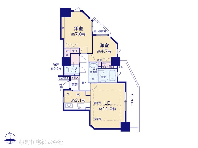 G00370038 神奈川県川崎市幸区大宮町 中古マンション 7980万円【間取図】