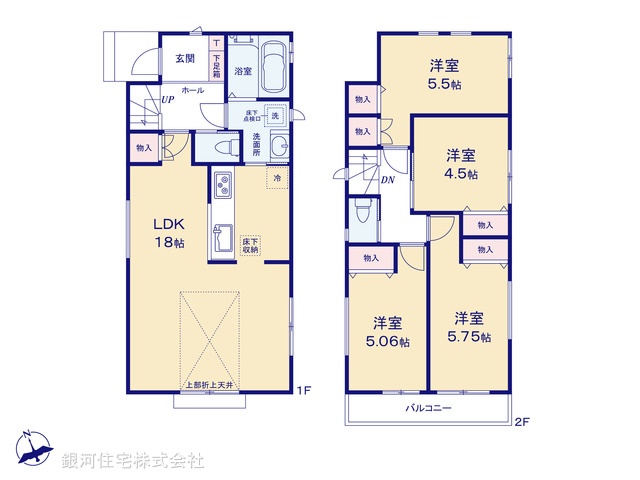 G00370261 千葉県市川市北国分２丁目 新築一戸建て 4098万円【間取図】