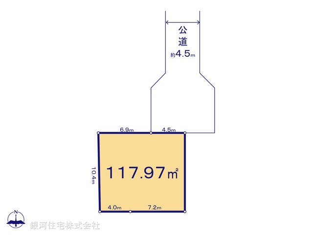 G00370648 神奈川県平塚市纒 土地 1980万円【区画図】