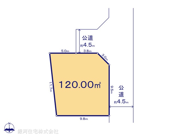 G00370650 神奈川県平塚市纒 土地 2380万円【区画図】