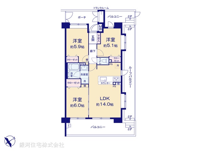 G00370772 埼玉県朝霞市三原１丁目 中古マンション 3999万円【間取図】