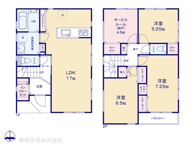 G00370777 神奈川県川崎市多摩区長沢１丁目 新築一戸建て 4480万円【間取図】