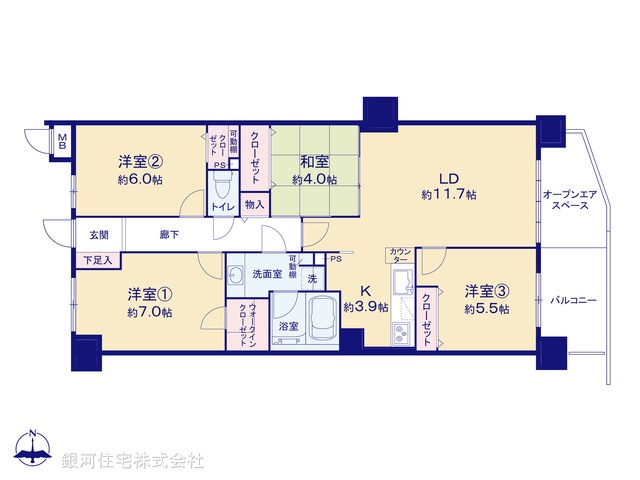G00370902 神奈川県川崎市川崎区小田５丁目 中古マンション 4690万円【間取図】