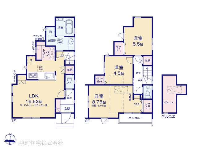 G00371039 東京都杉並区上井草２丁目 新築一戸建て 6890万円【間取図】