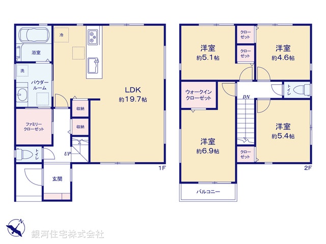 G00371151 神奈川県横浜市港北区高田西４丁目 新築一戸建て 6780万円【間取図】
