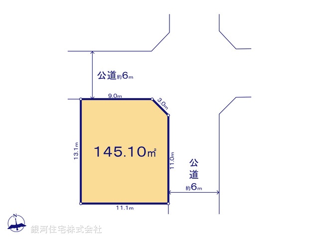 G00371157 東京都日野市万願寺６丁目 土地 4580万円【区画図】