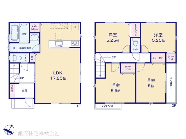 G00371162 神奈川県横須賀市上町３丁目 新築一戸建て 4450万円【間取図】