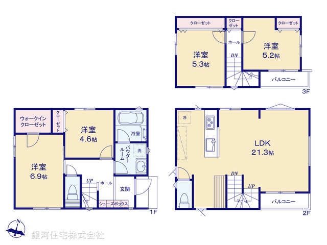 G00371186 東京都板橋区大谷口１丁目 新築一戸建て 6180万円【間取図】