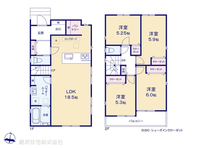 G00371207 神奈川県横須賀市長沢２丁目 新築一戸建て 3590万円【間取図】