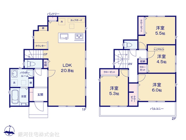 G00371213 神奈川県横須賀市長沢２丁目 新築一戸建て 3590万円【間取図】
