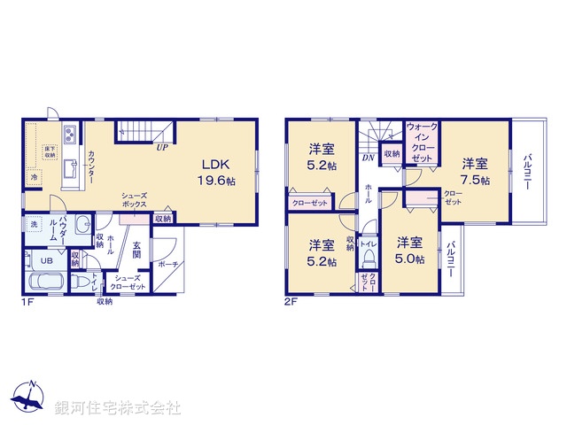 G00371304 神奈川県大和市鶴間１丁目 新築一戸建て 5199万円【間取図】