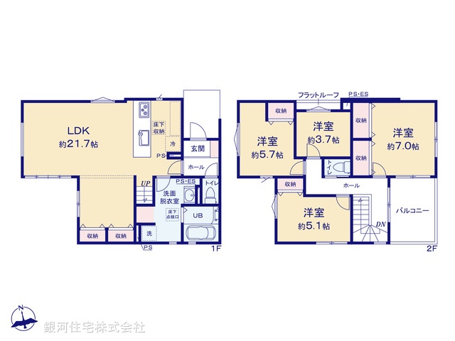 G00371325 千葉県流山市加１丁目 新築一戸建て 4799万円【間取図】