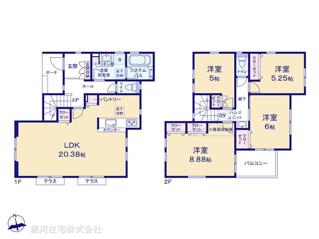 G00372149 神奈川県藤沢市高倉 新築一戸建て 4680万円【間取図】