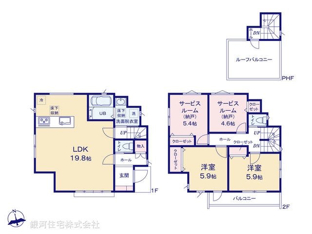 G00372493 千葉県市川市田尻５丁目 新築一戸建て 4980万円【間取図】