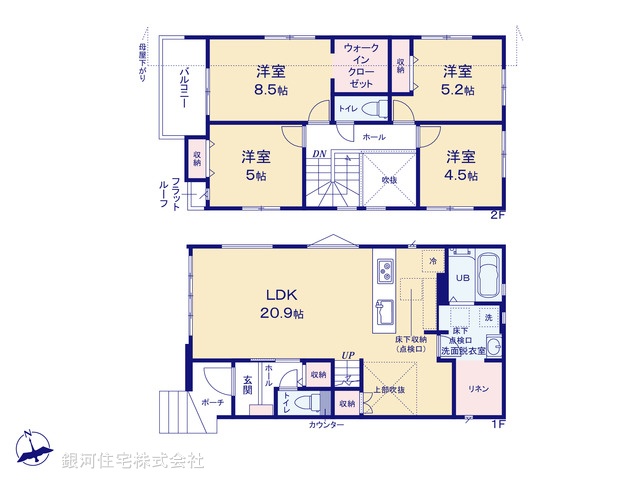 G00372520 千葉県千葉市若葉区千城台東２丁目 新築一戸建て 3599万円【間取図】