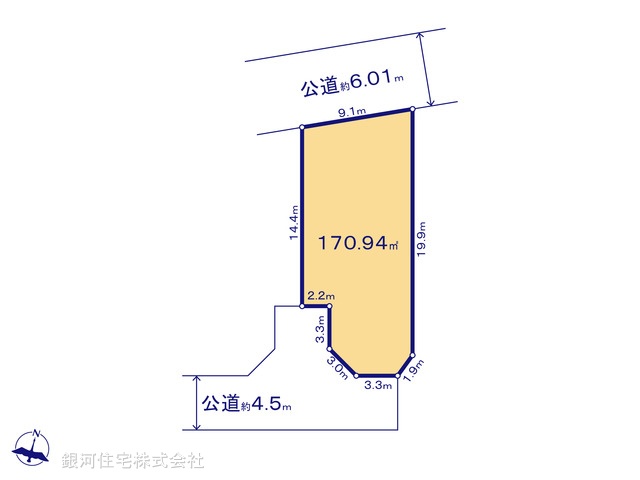 G00372744 神奈川県藤沢市今田 土地(建築条件付土地) 5190万円【区画図】