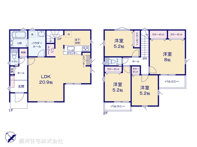 G00372930 神奈川県藤沢市白旗２丁目 新築一戸建て 5599万円【間取図】