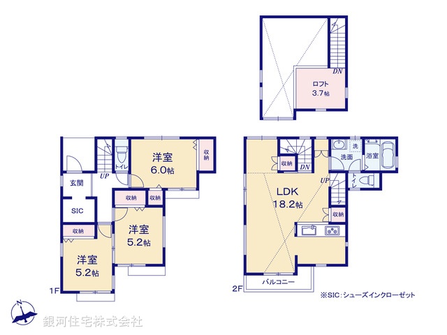 G00372936 神奈川県藤沢市亀井野４丁目 新築一戸建て 5380万円【間取図】