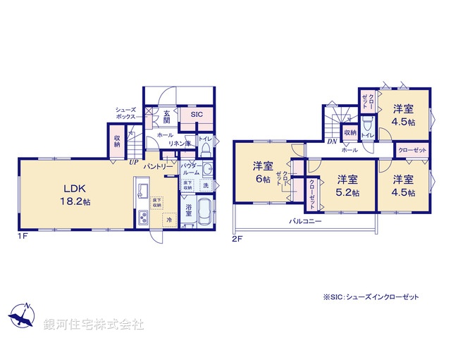 G00373011 神奈川県横須賀市若宮台 新築一戸建て 4780万円【間取図】