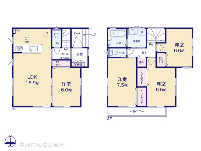 G00373103 埼玉県草加市北谷１丁目 中古一戸建て 3480万円【間取図】