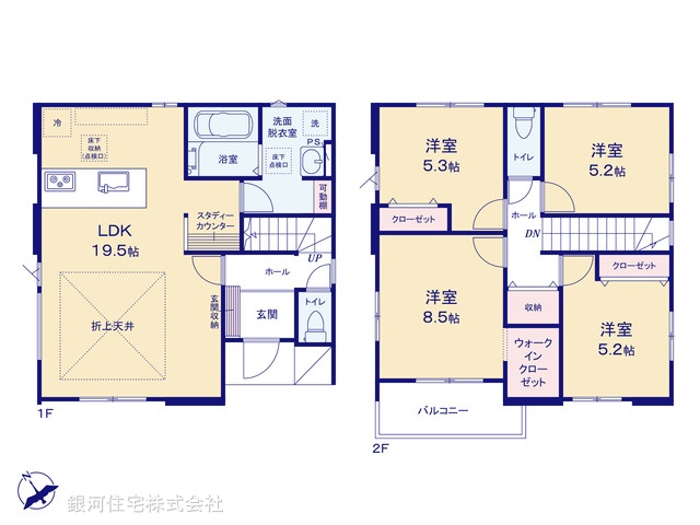 G00373171 千葉県習志野市香澄２丁目 新築一戸建て 5298万円【間取図】