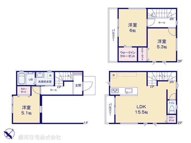G00373185 埼玉県所沢市若狭３丁目 新築一戸建て 2580万円【間取図】