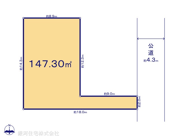 G00373330 神奈川県平塚市徳延 土地 1730万円【区画図】