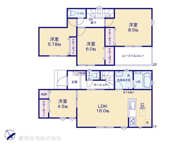 G00373358 千葉県松戸市八ヶ崎３丁目 新築一戸建て 4080万円【間取図】