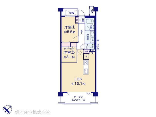 G00373370 神奈川県藤沢市片瀬海岸３丁目 中古マンション 6290万円【間取図】