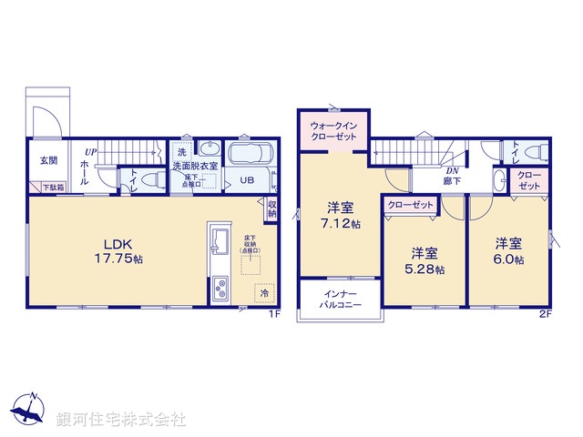 G00373385 千葉県松戸市上本郷 新築一戸建て 3990万円【間取図】