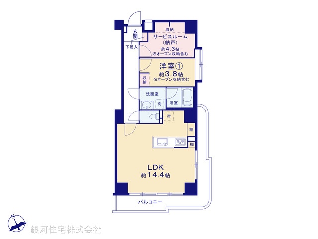 G00373405 東京都豊島区千早１丁目 中古マンション 5980万円【間取図】
