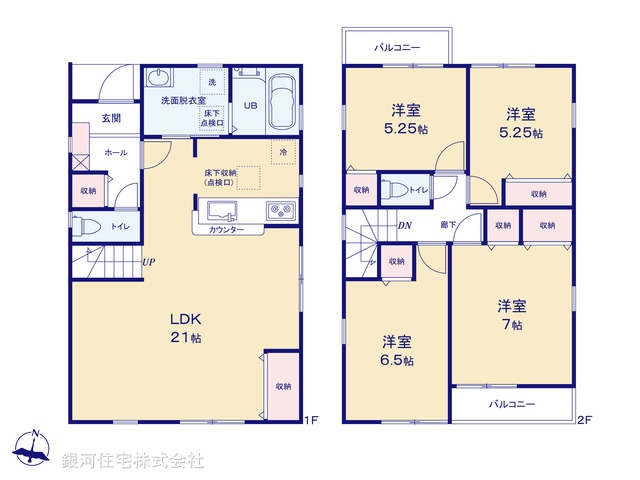 G00373411 埼玉県三郷市彦野１丁目 新築一戸建て 3390万円【間取図】